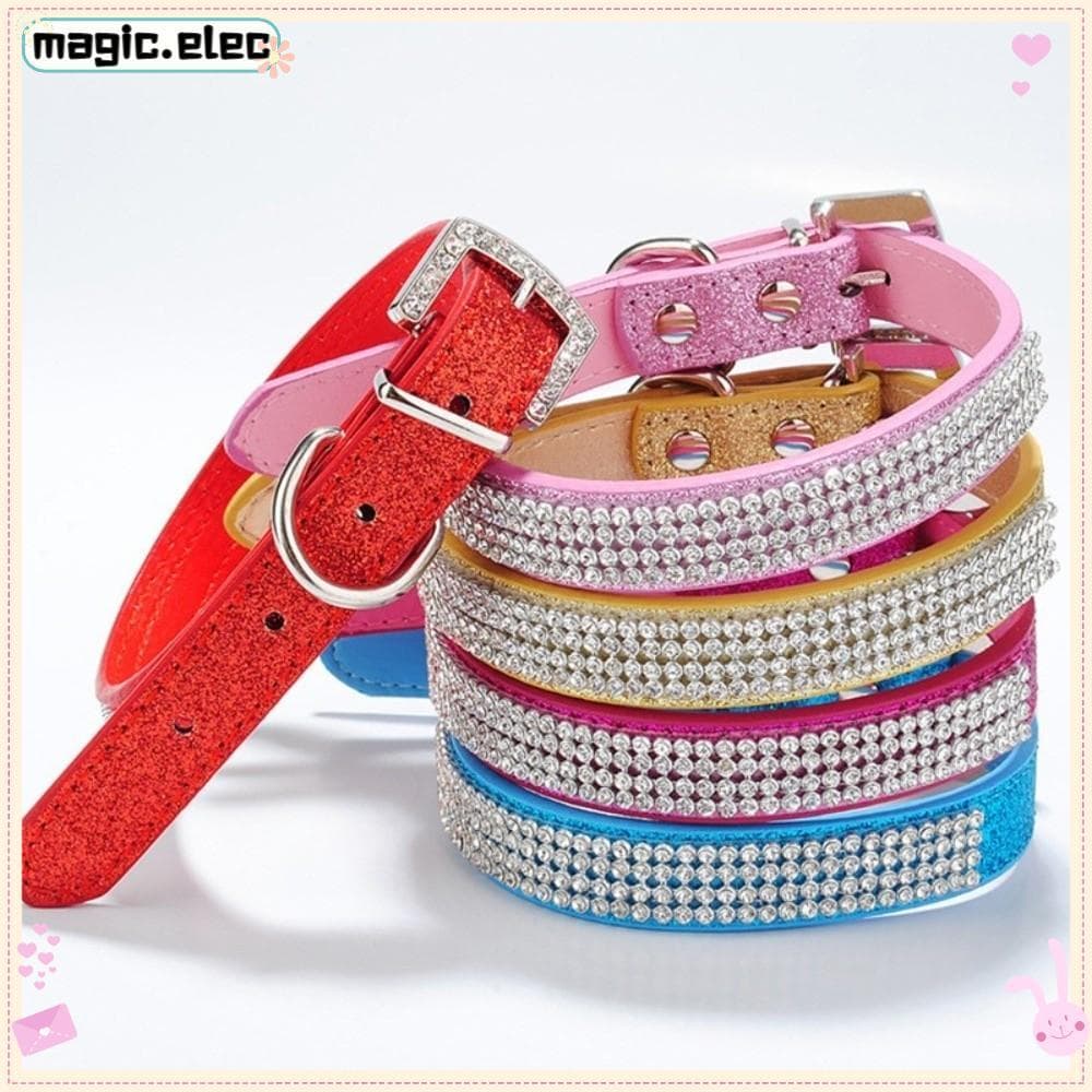 Coleira De Cachorro MAGIC Bling , Strass Ajustável Com Brilhante , Diamante De Cristal