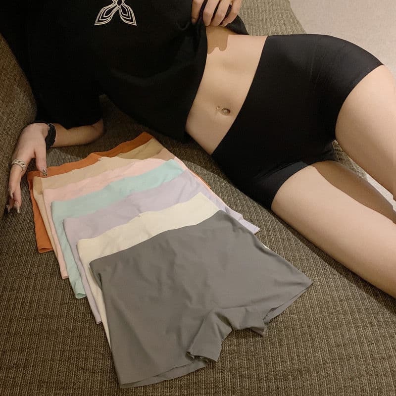 Calças de segurança Anti-reflexo de seda gelo cuecas Boxer dois em um femininas puro algodão virilha sem costura Hip-