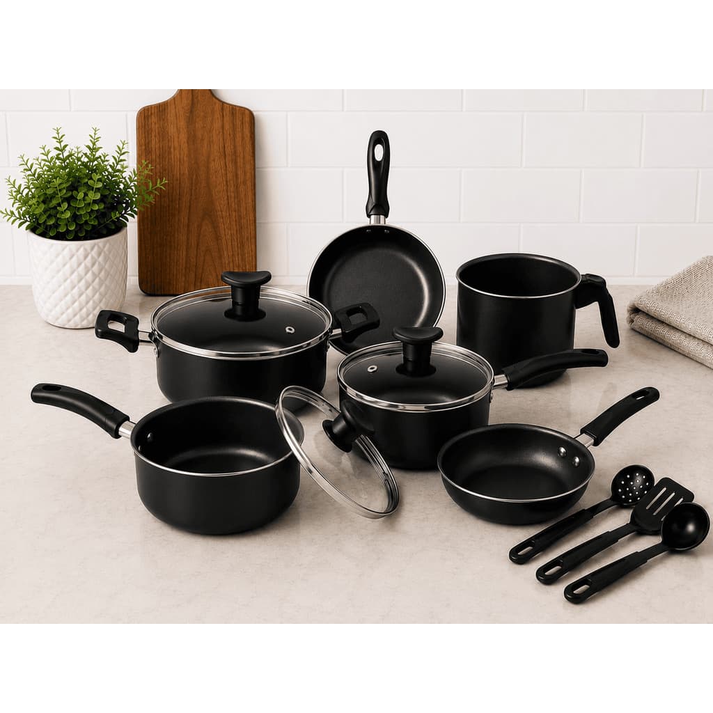 Jogo de Panelas Kit Caçarolas 9 Peças Antiaderente Premium Dona Maria