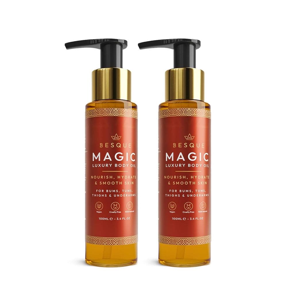 Óleo Corporal Besquic, 3.4FL onças, óleo corporal feminino para aplicar após o banho, cuidado hidratante para todo o cor