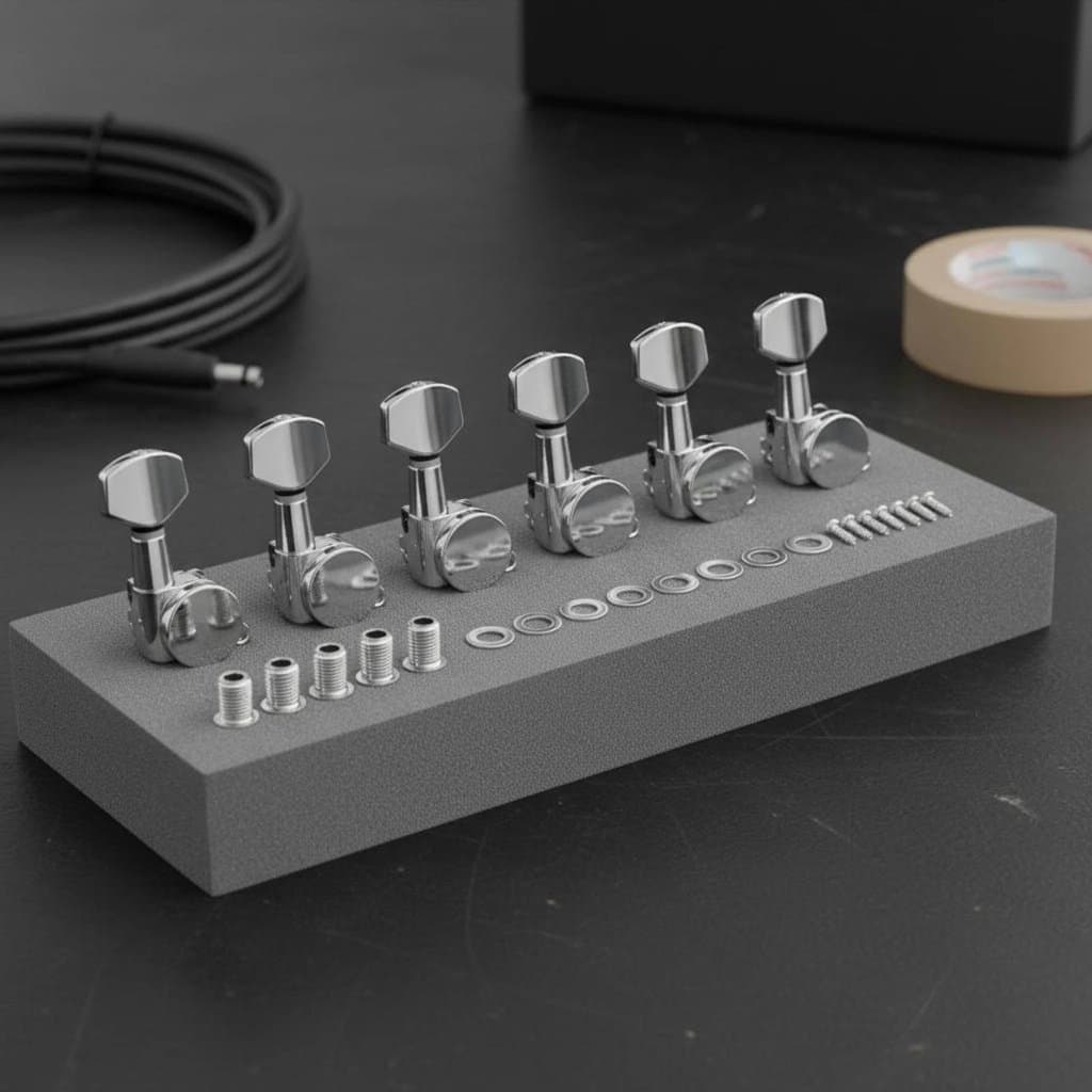 6 Peças 18 : 1 Relação De Engrenagem Travamento Afinadores De Guitarra De Longa Duração Cabeças De Máquina Seladas De Li