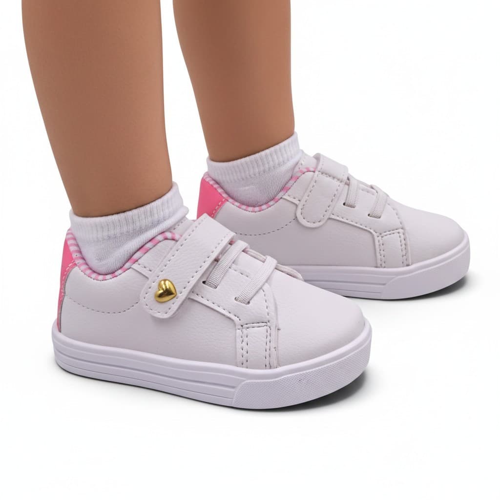Tênis Infantil Feminino Casual Blogueira Leve Macio Bebê Cegonha