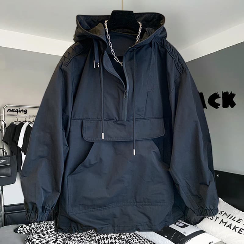 Primavera outono inverno Street Wear com capuz à prova de vento pulôver jaqueta jaqueta das mulheres dos homens forro de