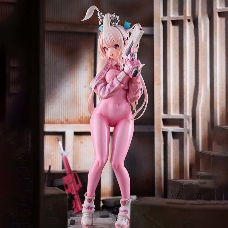 Versão de alta qualidade Superbunny rosa linda menina figura coelho bonito Anime estátua bidimensional na moda jogar dec