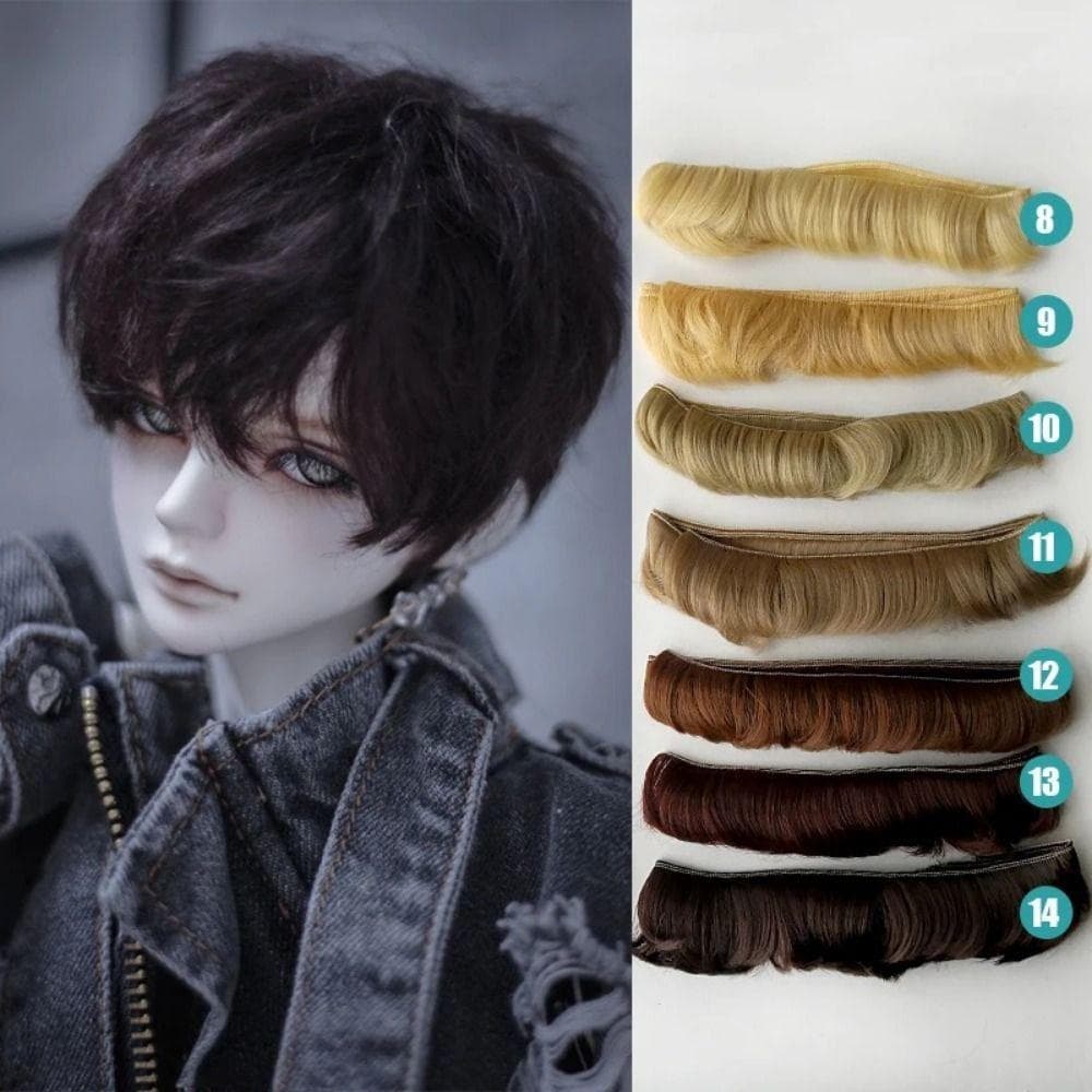 Bjd/SD Peruca Franja Cabelo , Curto Colorido DIY Sintético Encaracolado