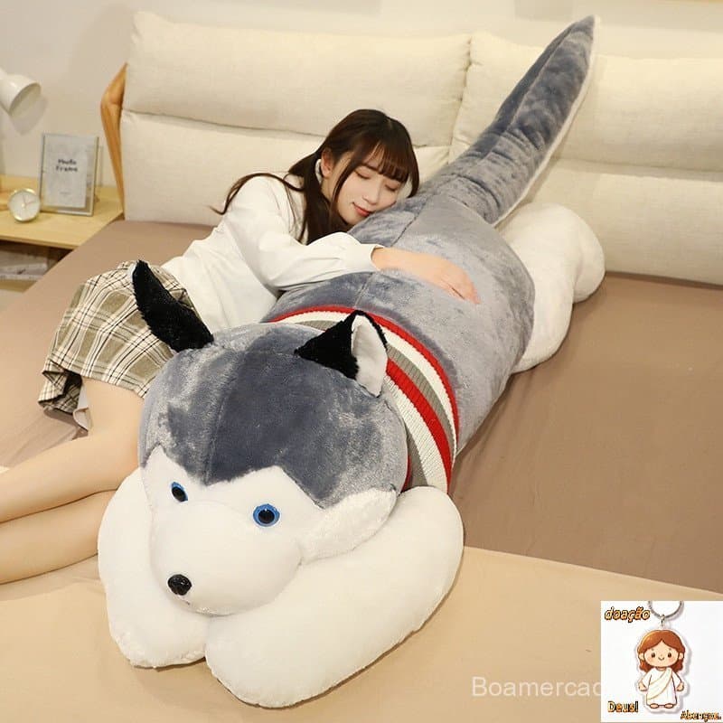 Boneca Grande Sling Husky, Brinquedo de Pelúcia de Cachorro Simulado, Boneca Infantil, Presente Confortável de Anivers