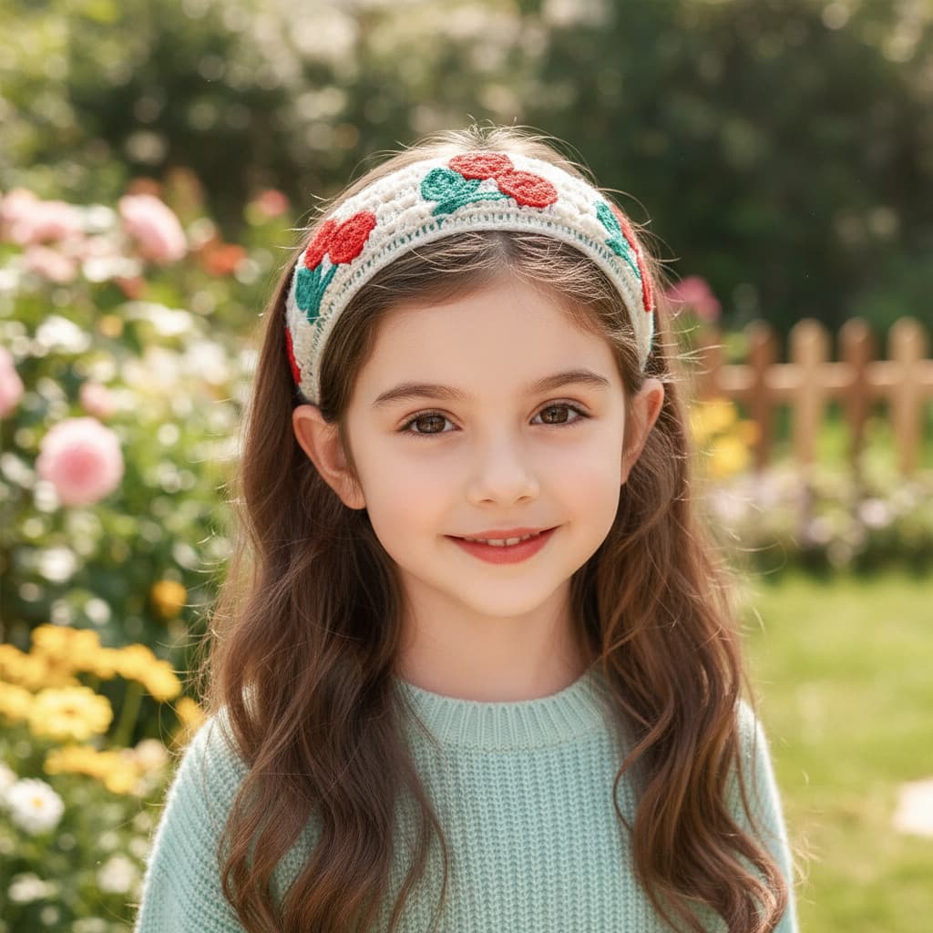 Crianças bandana meninas não estrangulam a cabeça doce malha lã meninas uso diário bandana de abas largas testa Hairpin