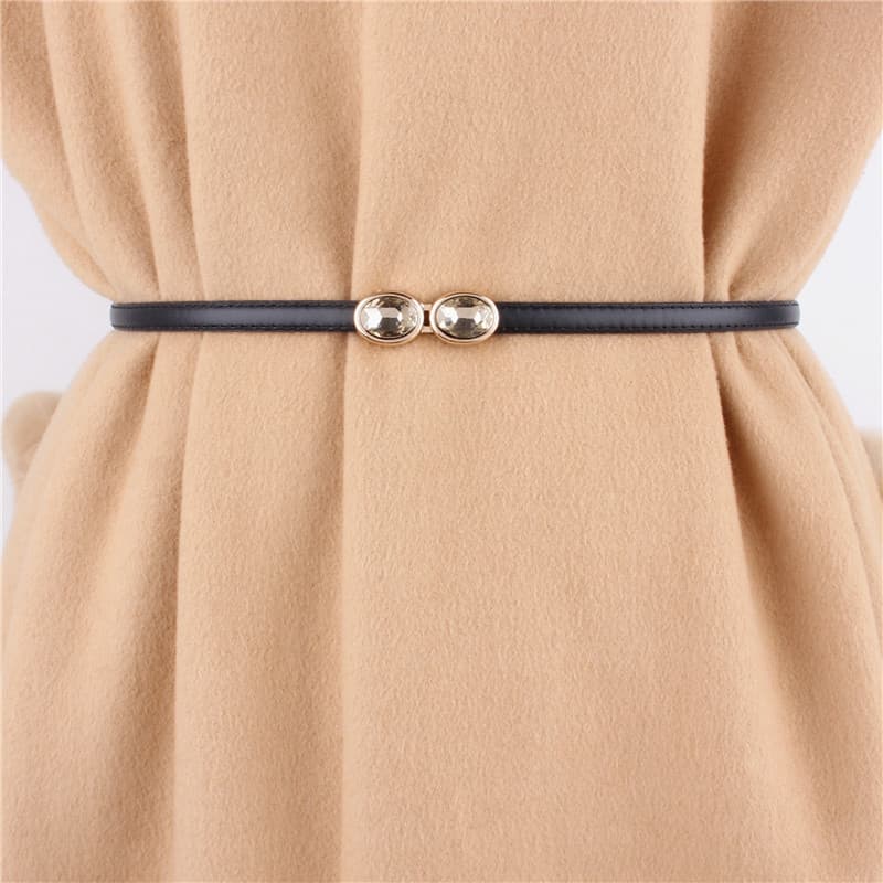 Vestido cinto estilo fino feminino combinando saia acessórios de cintura couro genuíno strass incrustado moda decorativa