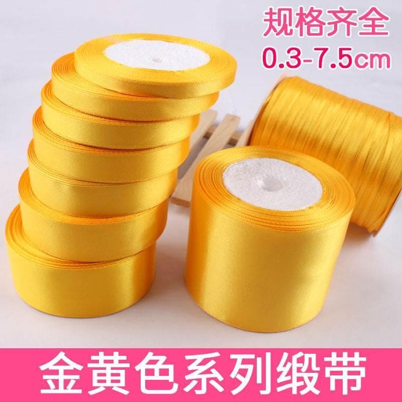 Amarelo dourado 0.3cm-7.5cm fita de ação de graças fita de embrulho de presente fita de flor larga
