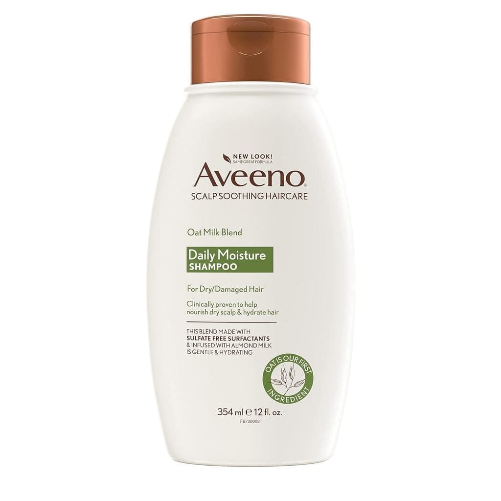 Shampoo Aveeno Farm-Fresh Oat Milk sem sulfatos com aveia coloidal e leite de amêndoa, shampoo hidratante para todos os
