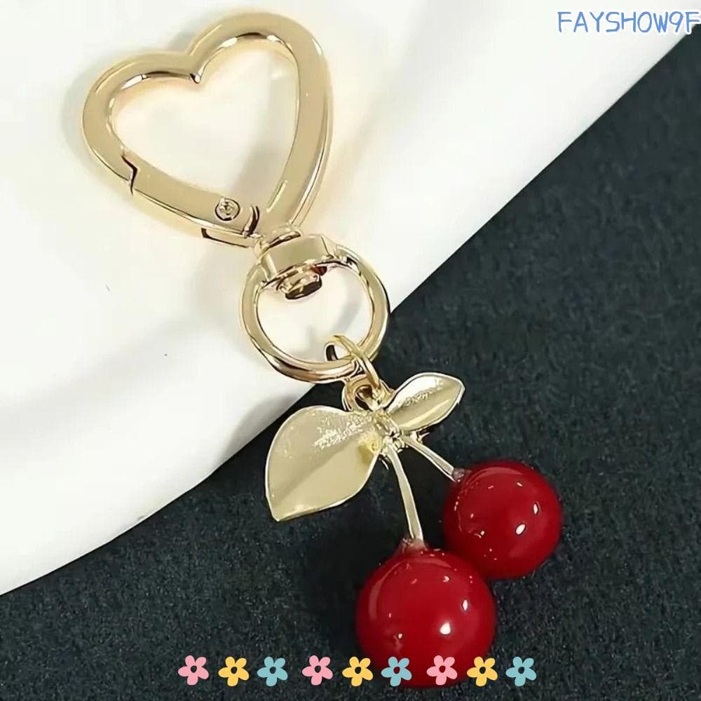 Amuleto De Bolsa Em Formato De Coração FAYSHOW , Chaveiro Decorativo De Cereja Com Fecho Lagosta Durável