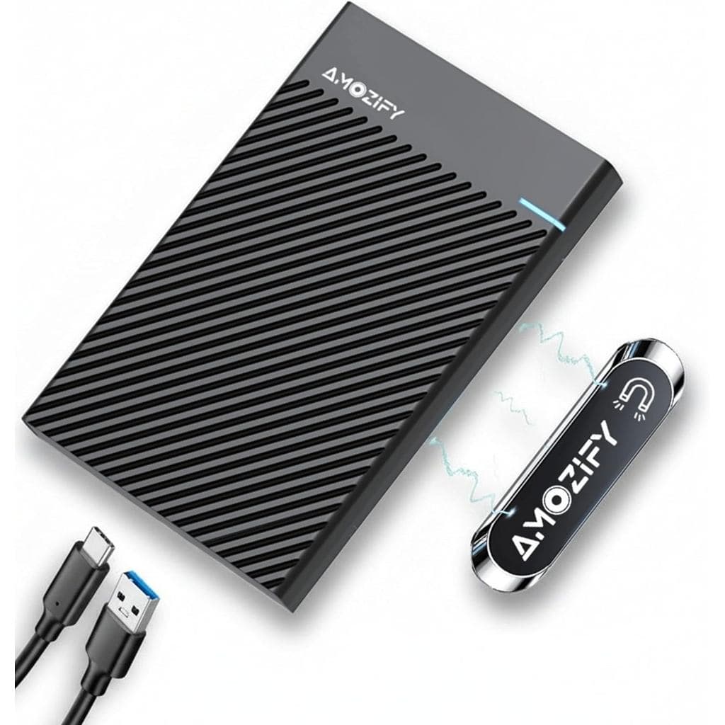 AMOZIFY ® Capa externa magnética para SSD, case para SSD SATA de 2,5 polegadas para laptops, não requer USB-C 3.1, capa