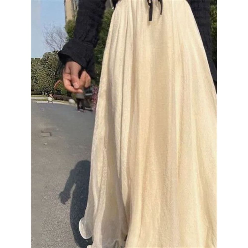 Nova fada 8m bainha Oversized borda ondulada moda Glitter saia Chiffon espumante saia perolada outono inverno