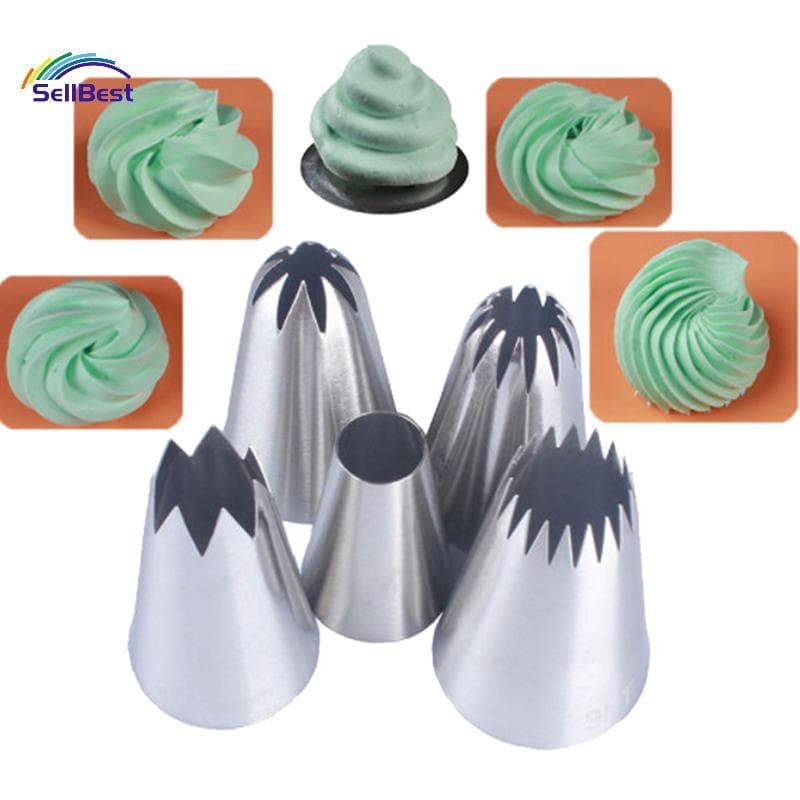 Sellbest 5 Pçs/Set Grande Bolo Russo Creme Confeiteiro Piping Pastelaria Bico Dicas Ferramentas De Cozimento .