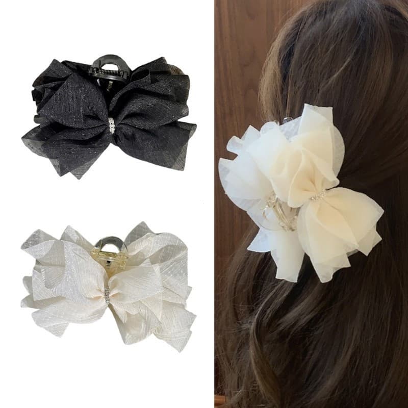 QUICKR Bowknot Grab Clip Meninas Acessório Malha Borboleta Hairpin