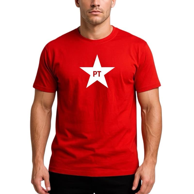 Camiseta Tradicional Unissex Eleição PT Camiseta 100% Algodão