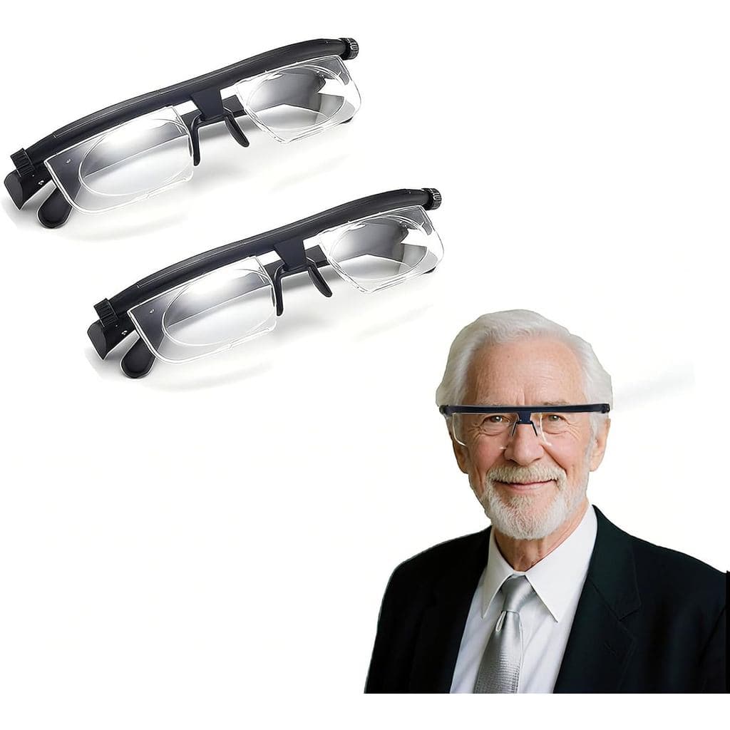 Óculos de Visão Ajustável Flexvision com Comprimento Focal Ajustável por Dial para Visão de Perto e de Longe - Unissex (