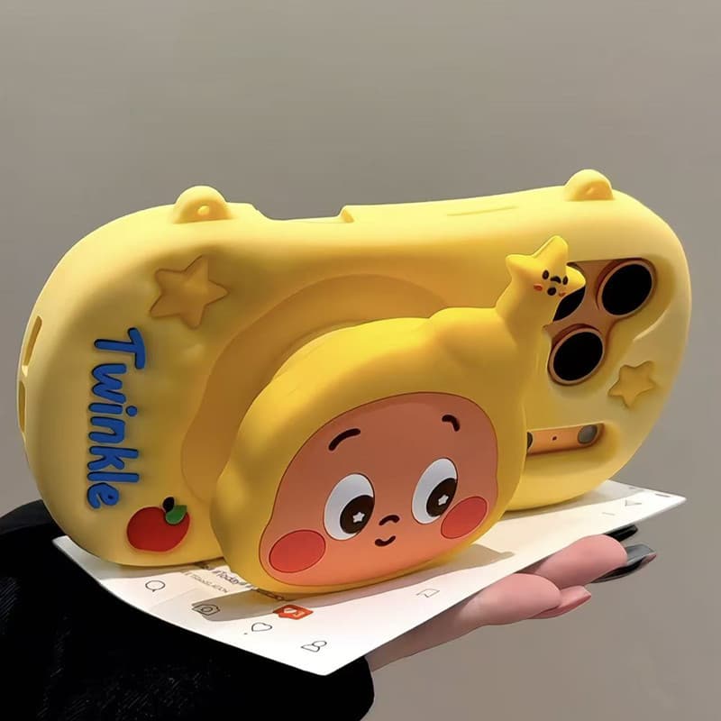 Bonito dos desenhos animados sorriso Starman suporte tudo-em-um caso de telefone Silicone caso macio resistente a choque