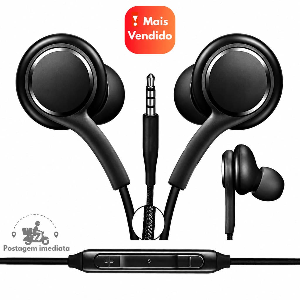 Fone de Ouvido com Fio Reforçado Alta Qualidade Fones Graves Fortes A06 G24 13C A05 C75 G04 G34