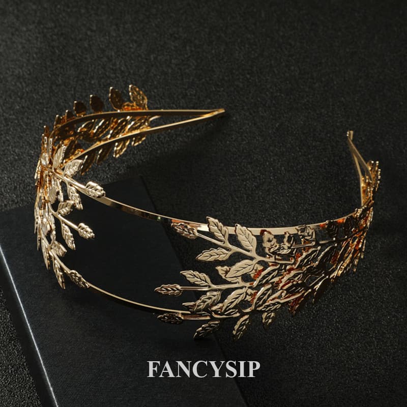 Tiara De Casamento Nupcial Com Coroa De Folha De Ouro Da Deusa Romana Grega