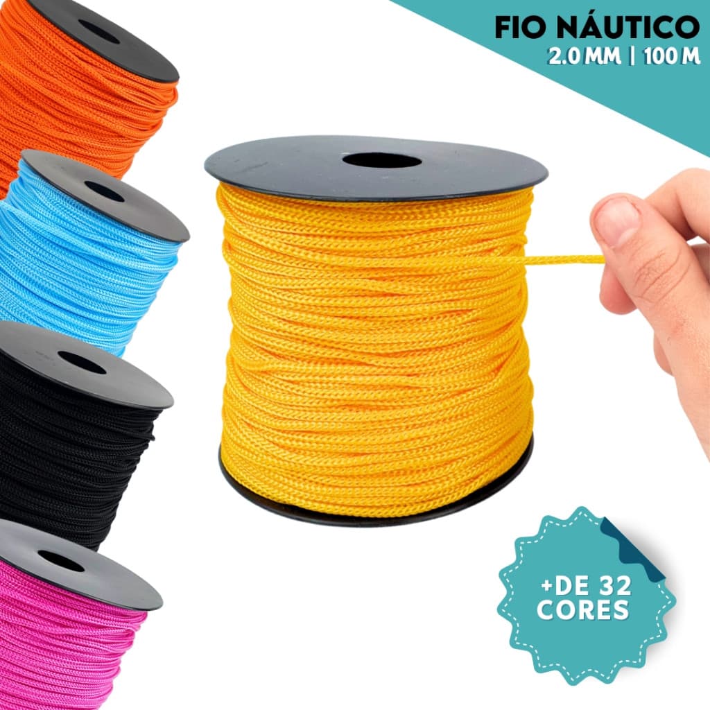 Fio Náutico de Polipropileno 2mm Com 100 Metros – Alta Resistência para Artesanato, e DIY - SHEFA