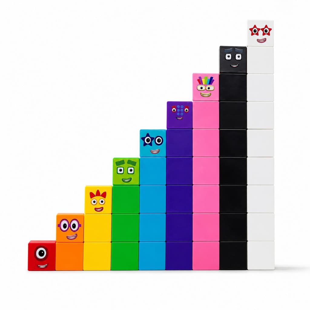 Conjunto de Blocos de Construção Magnéticos Numberblocks 55 peças Cubo de 2cm Brinquedos Educativos para Crianças 0671