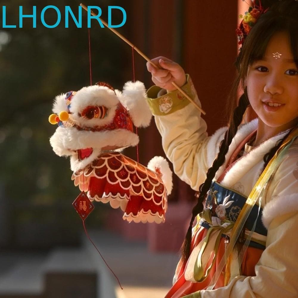 Lanterna Estilo Chinês LHONRD , De Festival De Meio Outono Antigo De Dança Do Leão Luminosa De Bênção