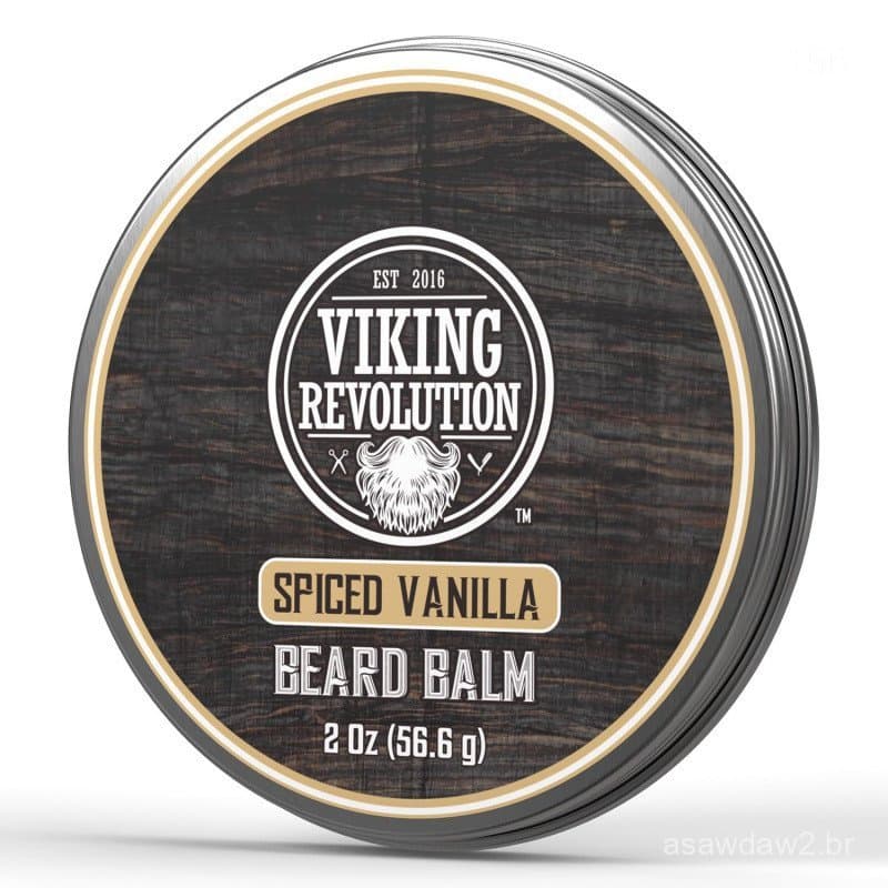 Bálsamo para Barba Viking Revolution com Baunilha Especiada - Manteiga para Barba com Óleo de Argan, Amaciador de Barba