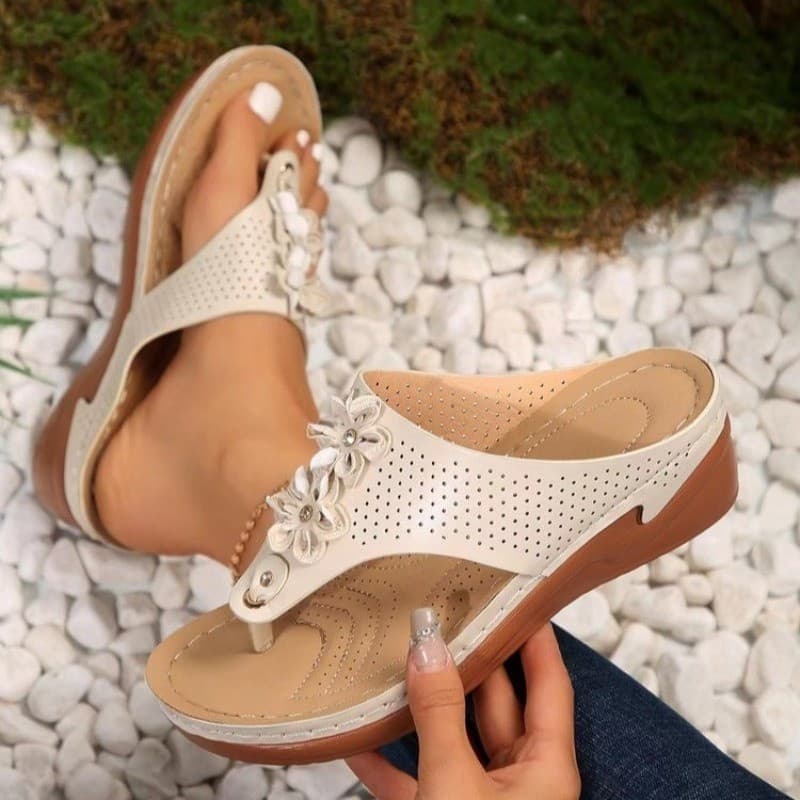 Novas Sandálias Femininas Macias E Elegantes Calçados De Cunha Sandália Ortopédica Feminina