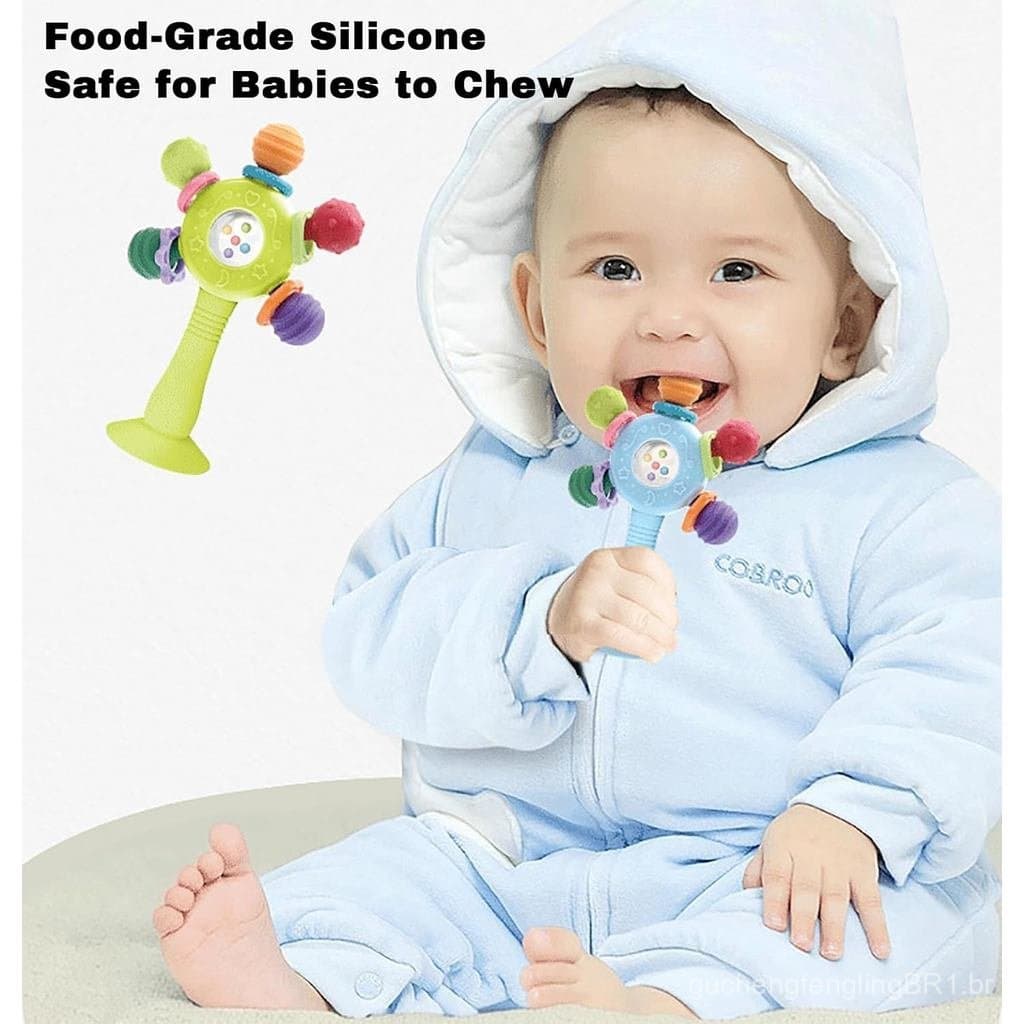 Mordedores para Bebês de 0 a 3, 6, 9, 12, 18 Meses, Chocalhos para Bebês, Brinquedos Sensoriais para Bebês de 0-6, 6-12