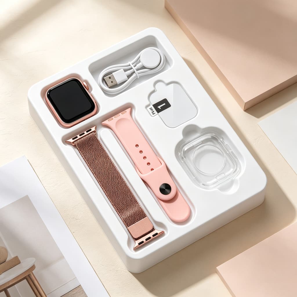 Mini Smartwatch Novo com Chamada Bluetooth HD, Calculadora, Pressão Arterial, Compatível Android e iOS
