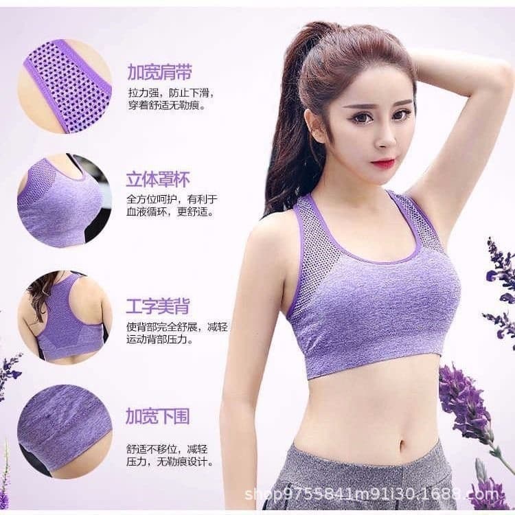 Roupa interior esportiva feminina não magnética correndo dormir Fitness Bottoming colete potência tamanho grande volta s