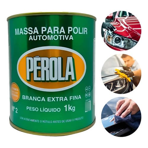 Massa De Polir N2 Automotiva Branca Extra Fina Pérola 1kg