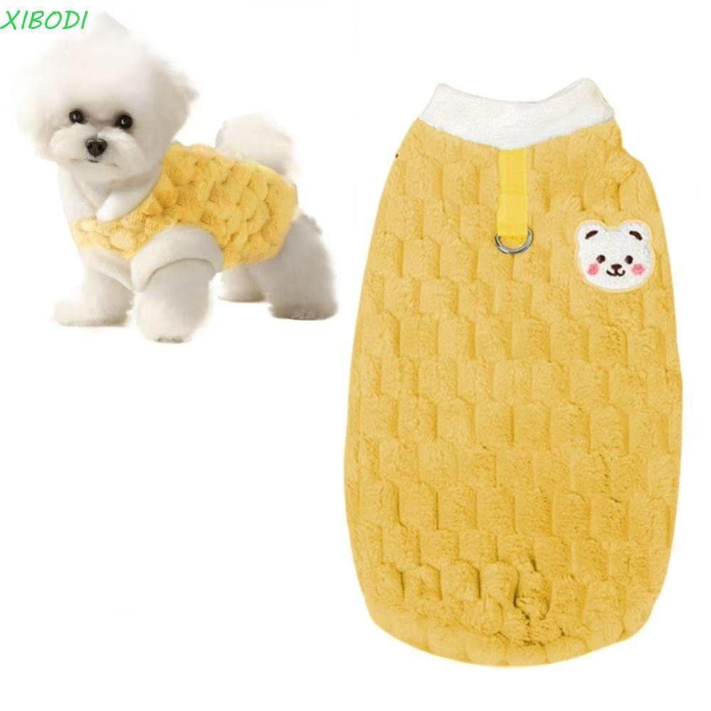 Colete Para Gatos XIBODI , Roupas Quentes De Inverno Com Urso De Desenho Animado , De Lã Proteção Contra Frio Cães De Es