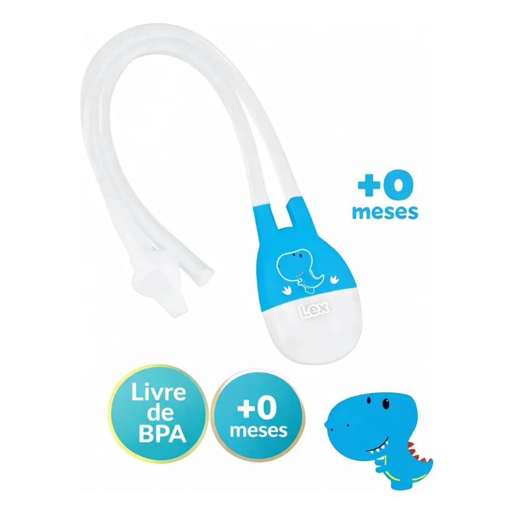Aspirador Nasal Manual Unik Baby Azul Sugador Bebê