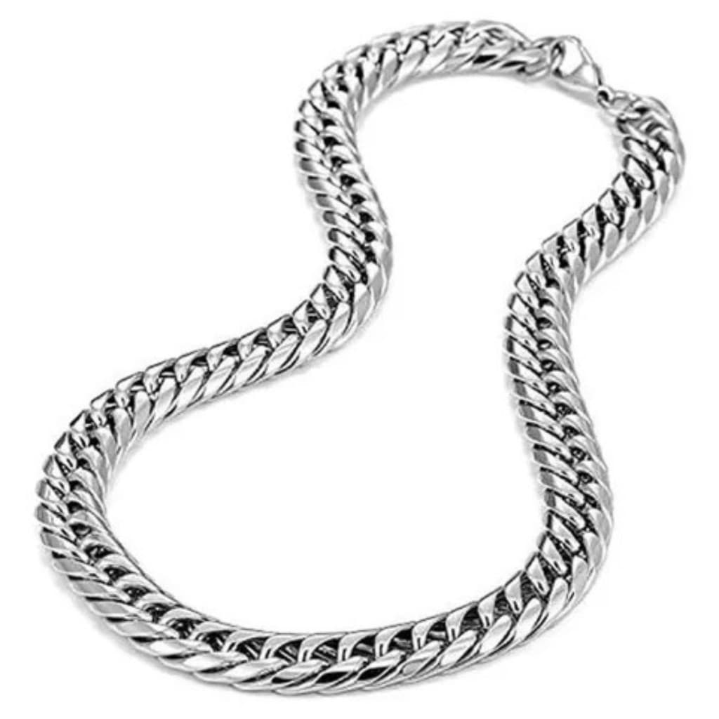 Colar Corrente Cuban Chain De Aço Prata