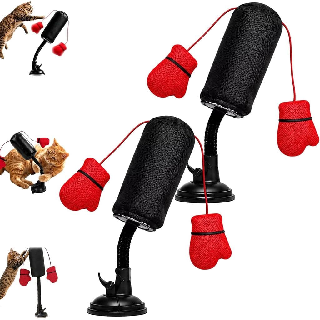 Brinquedo De Saco De Pancadas Para Gatos Paw Punch , Gato Perfurado Com Luvas De Boxe Preenchidas Erva , Brinquedos Inte