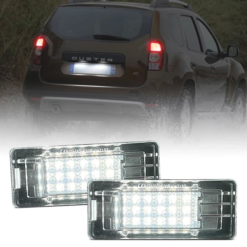 FZ 2 Unidades Para Dacia Duster Logan Lodgy Branco LED Luz De Matrícula