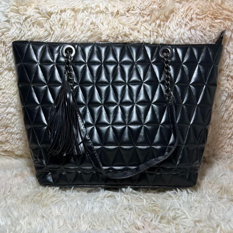 Bolsa G Sacola bordado triangulo com corrente Tote Grande Ombro Bolsa para Trabalho Faculdade Bolsa Escolar