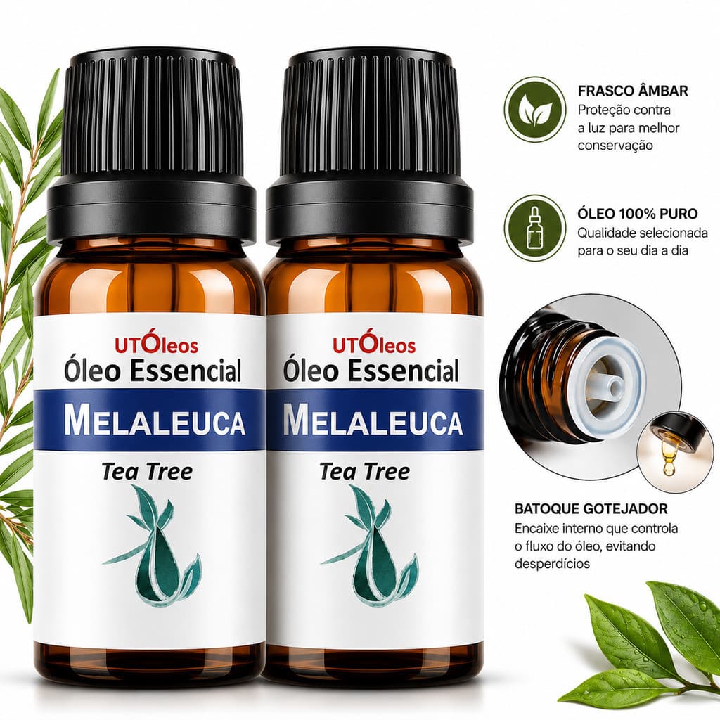 MELALEUCA Óleo Essencial de Melaleuca Tea Tree 100% PURO Pele Cabelo Unha