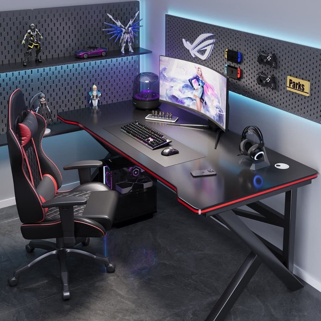Mesa gamer de quarto, mesa de computador simples para estudo, trabalho e jogos em casa para estudantes