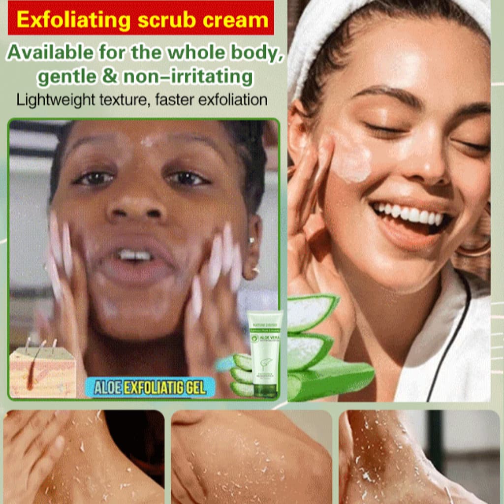 [Poros Limpos] Aloe Vera/Gel Esfoliante/Facial/Homem/Mulher Limpeza