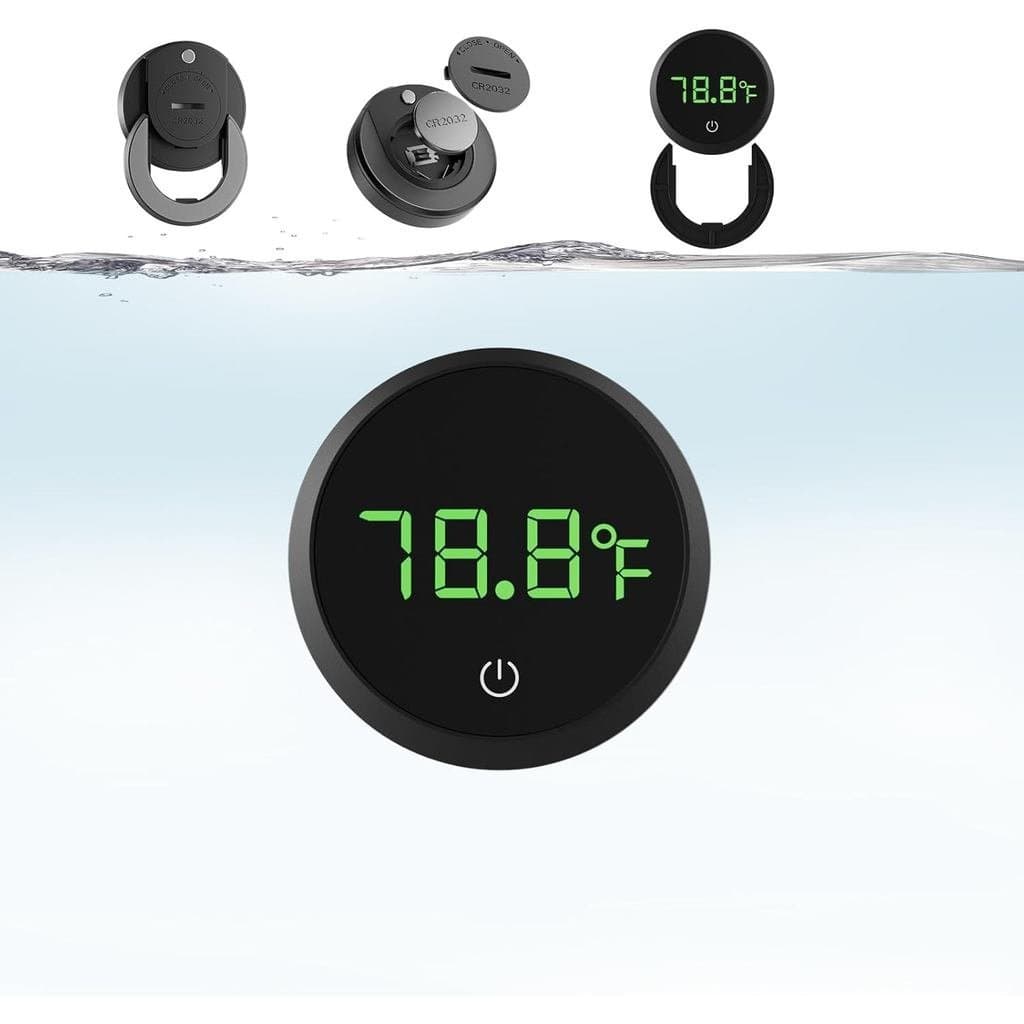 Termômetro Digital para Aquário Carefree Fish, Sem Fio, Bateria Substituível, Display LED, Medição de Temperatura com Er
