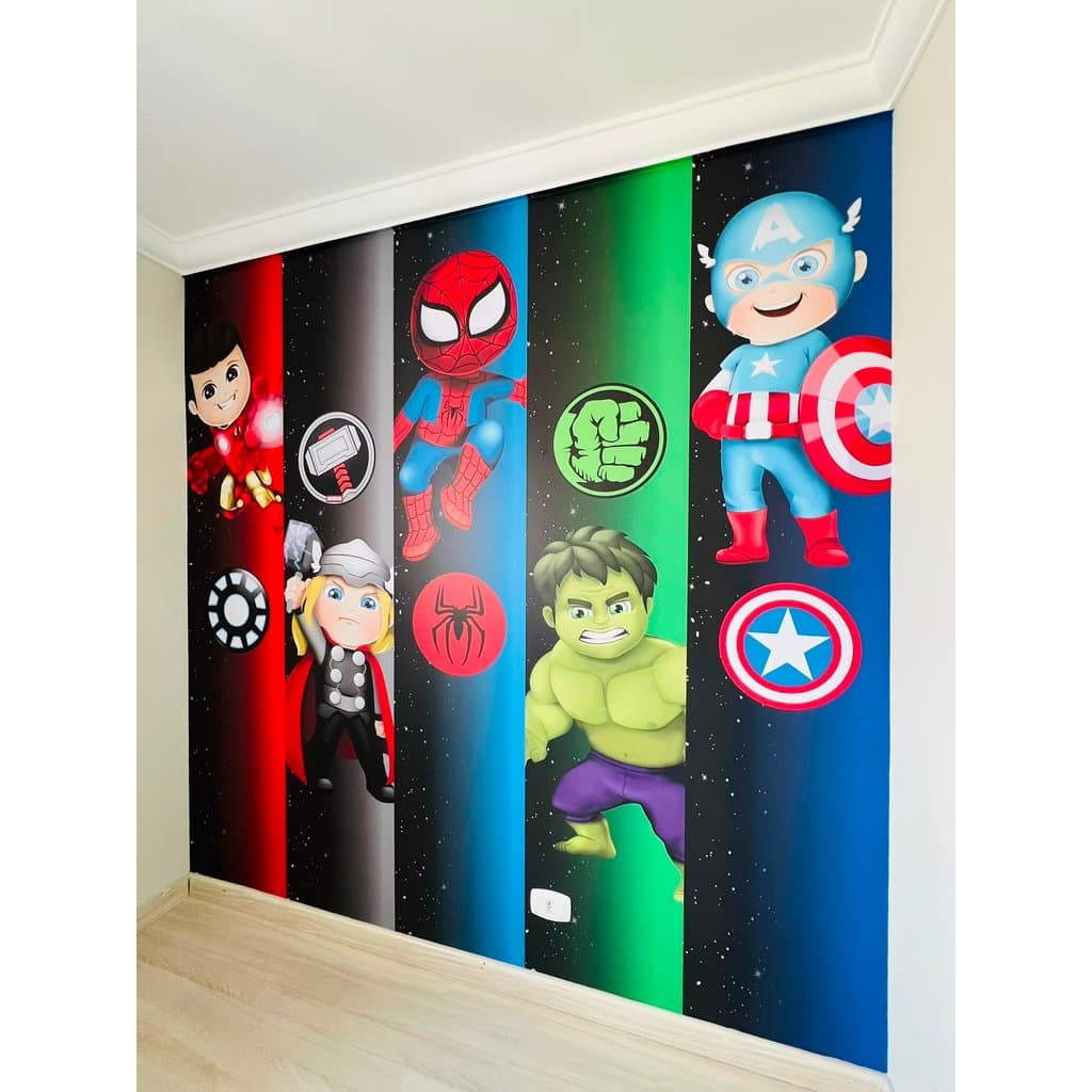 PAPEL DE PAREDE  AUTOCOLANTE HERÓIS PRINCESAS