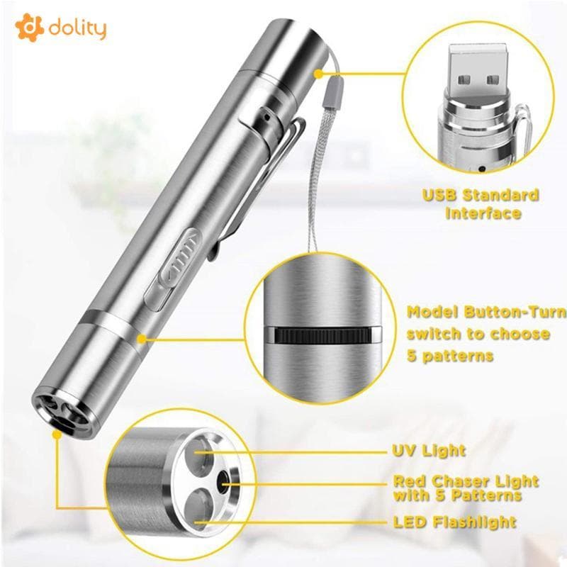 [Acituna] Caneta Ponteiro Recarregável USB Para Gatos Gatinhos Cães Lanterna De Brinquedo Treinamento De Animais De Esti