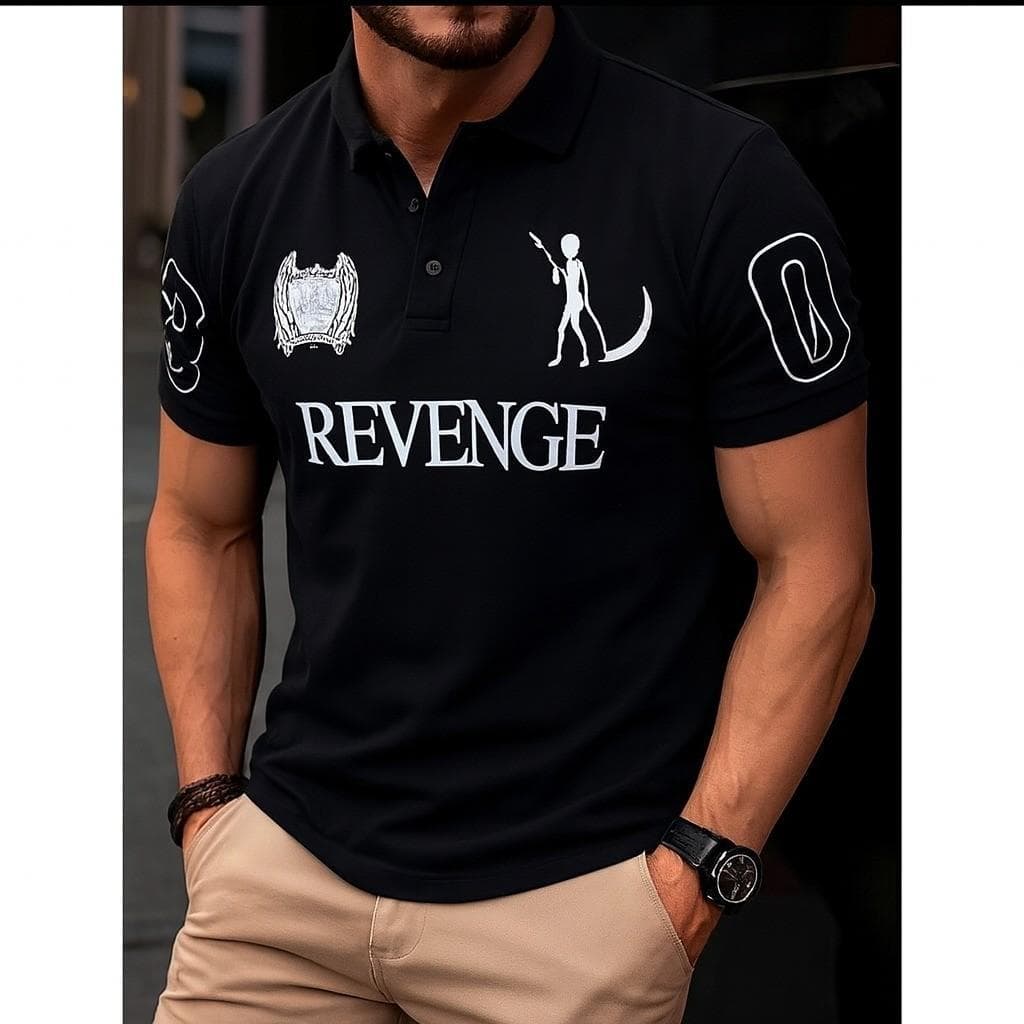 Camiseta Polo Unissex 100% Algodão:"Revenge Club Polo".