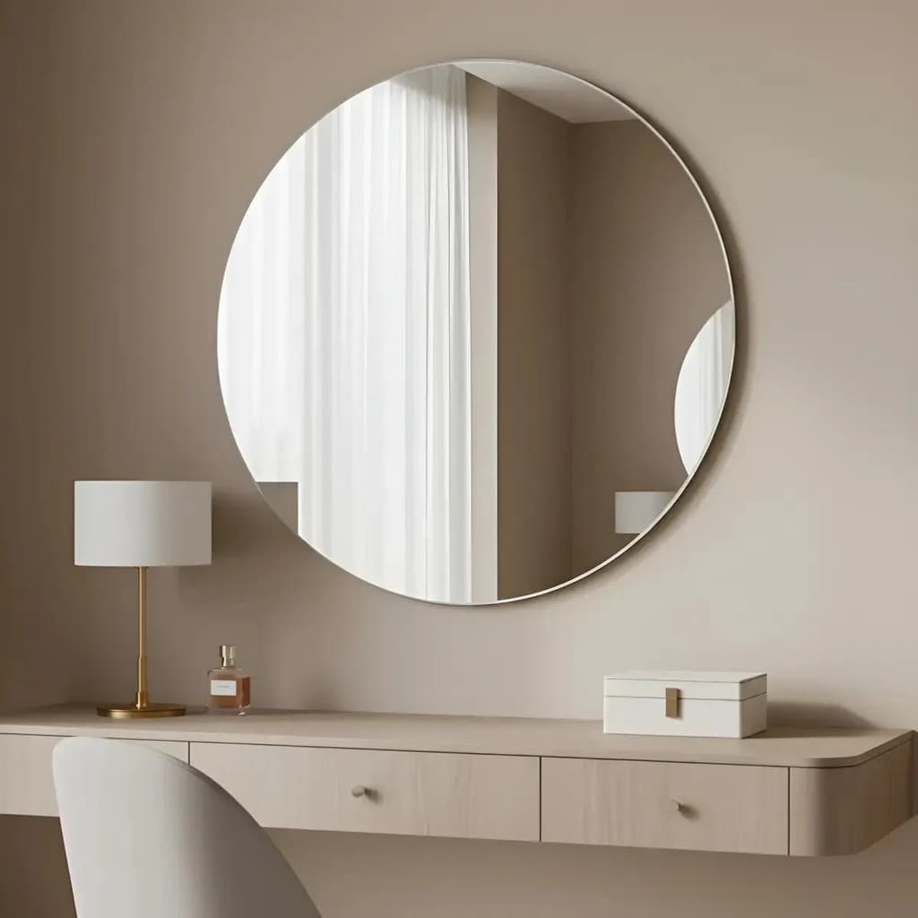 Espelho Redondo 40cm Lapidado Decorativo 4mm Parede