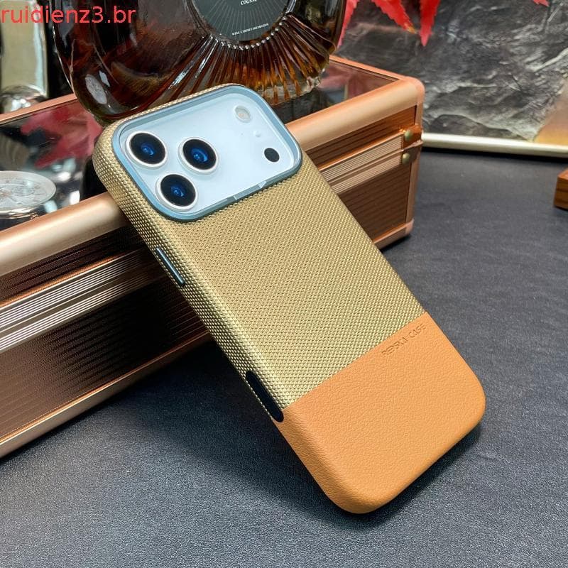 Capa de celular luxuosa Capa magnética de couro com padrão de escamas de dragão, adequada para iPhone 17 Pro Max, capa p