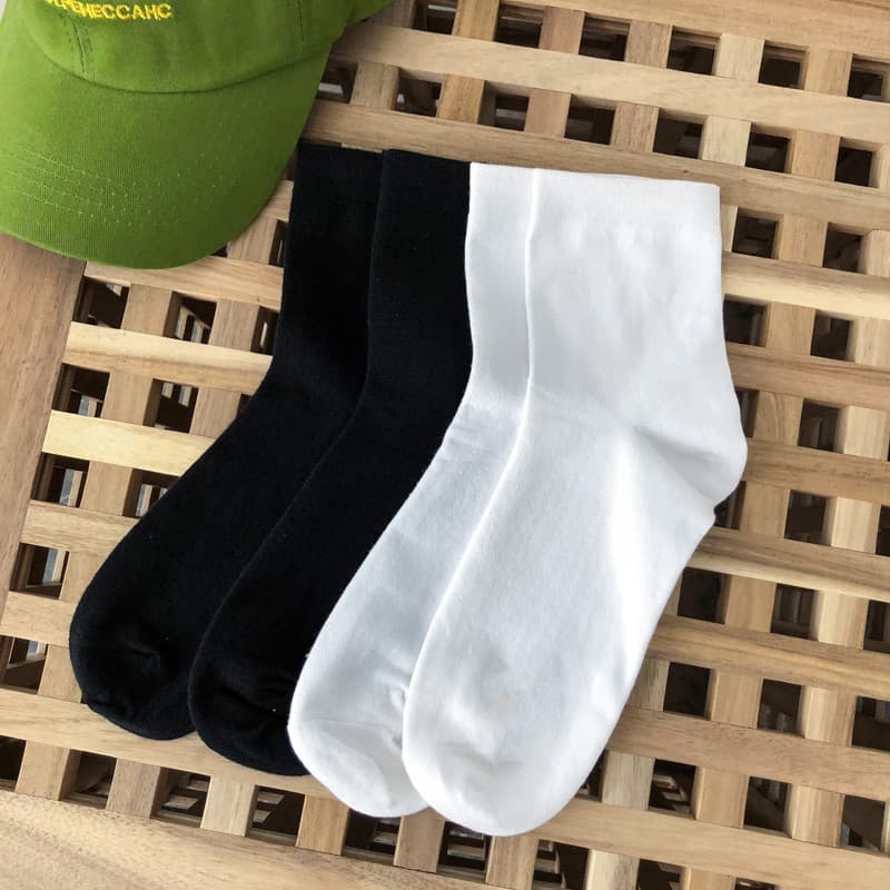 Meias longas de cor sólida masculinas outono inverno meias cano médio influenciador japonês ins Street Wear pilha meias