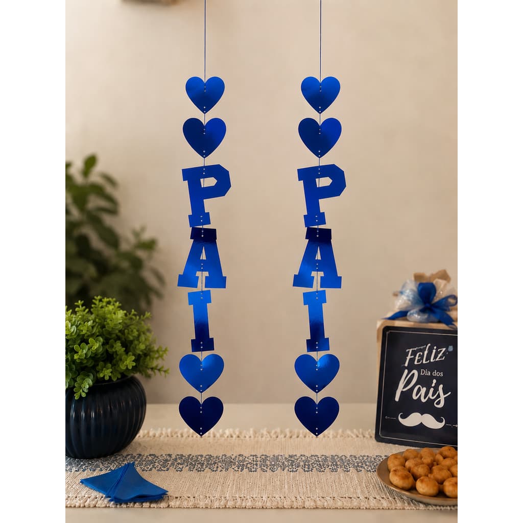 Kit Pendente Decorativo Metalizado 2und Dia dos Pais Decoração